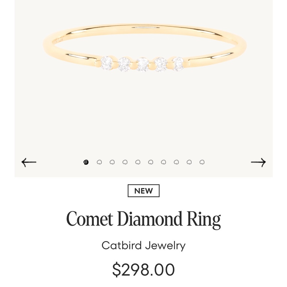 Catbird Gold Comet Diamond Ring